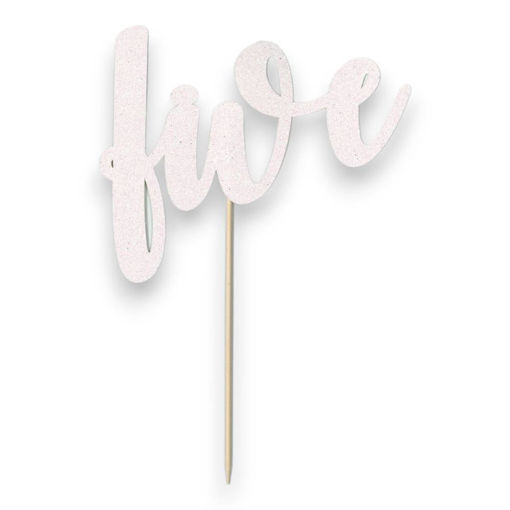 Picture of FIVE CAKE TOPPER IRIDESCENT GLITTER